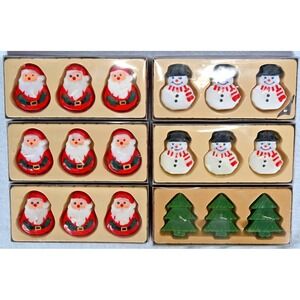 Vintage 1995 (18) Christmas Floating Candles Santa Snowman Trees NEW Old Stock